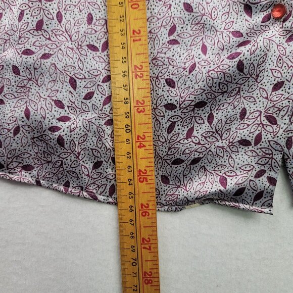 80s Size 8 Flowy Neck Tie Leaf Print Blouse Feminine Romantic Dainty Whimsical - Picture 11 of 12
